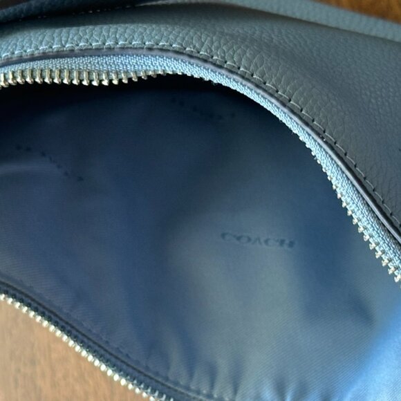 Coach | Sutton Pebbled Blue Leather Handbag Crossbody Shoulder Bag - Picture 9 of 11